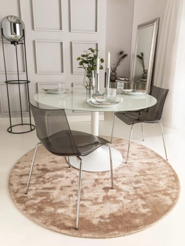 Viscose Rug Round Nela Taupe ø 200 cm round