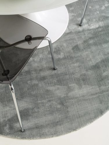 Viscose Rug Round Nela Light Blue ø 200 cm round