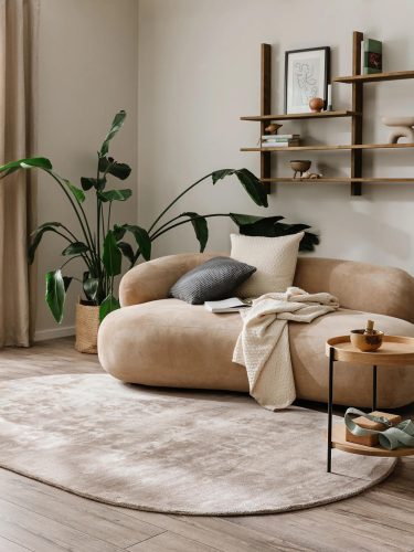 Viscose Rug Oval Nela Taupe 150x230 cm