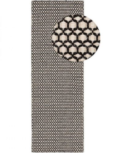 Gyapjú futószőnyeg Hector Beige/Black 15x15 cm Mintadarab