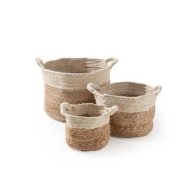 Basket set (3 pcs.) Aylin Cream/Beige ø 110 cm round