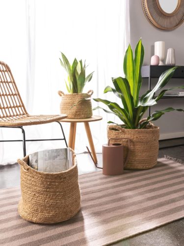 Basket set (3 pcs.) Aylin natural ø 110 cm round