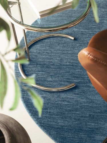Wool Rug Jamal Blue ø 120 cm round