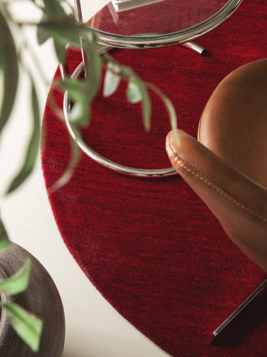 Round Wool Rug Jamal Red ø 200 cm round