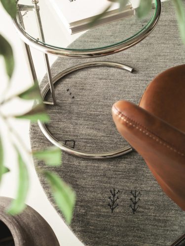 Round Wool Rug Jamal Grey ø 160 cm round
