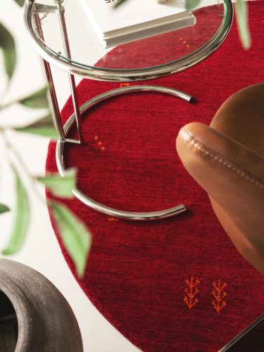 Round Wool Rug Jamal Red ø 200 cm round