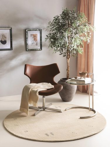 Round Wool Rug Jamal Cream ø 160 cm round