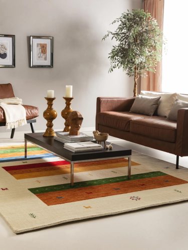 Wool Rug Jamal Multicolour/Beige 80x150 cm