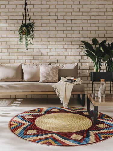 In- & Outdoor Round Rug Kenya Multicolour ø 160 cm round