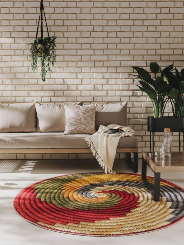 In- & Outdoor Round Rug Kenya Multicolour ø 160 cm round