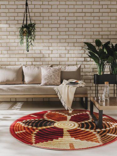 In- & Outdoor Round Rug Kenya Multicolour ø 160 cm round