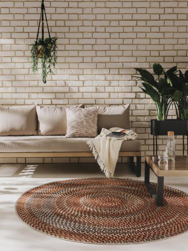 In- & Outdoor Round Rug Kenya Multicolour ø 160 cm round