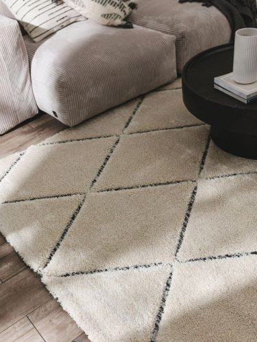 Aimee shaggy szőnyeg Cream/Charcoal 15x15 cm Mintadarab