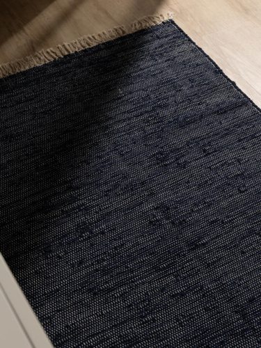 Rug made from recycled material Tom Dark Blue 80x300 cm