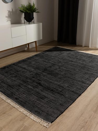 Rug made from recycled material Tom Black 60x100 cm