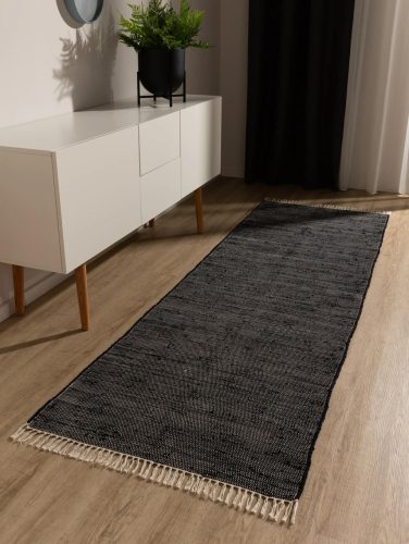 Rug made from recycled material Tom Black 70x200 cm