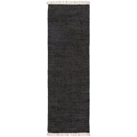 Rug made from recycled material Tom Black 80x250 cm