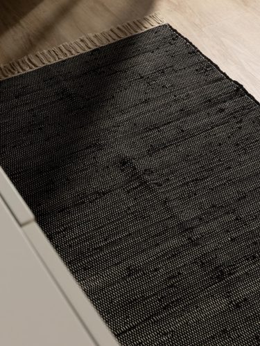 Rug made from recycled material Tom Black 80x300 cm