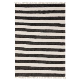 Rug made from recycled material Tom Black/White 70x120 cm