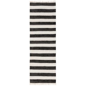 Rug made from recycled material Tom Black/White 70x200 cm