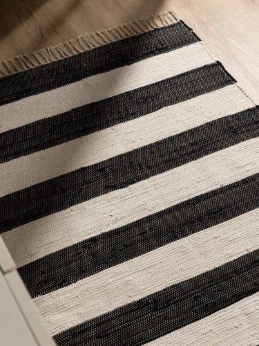 Rug made from recycled material Tom Black/White 70x200 cm