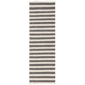 Rug made from recycled material Tom Grey/White 80x250 cm