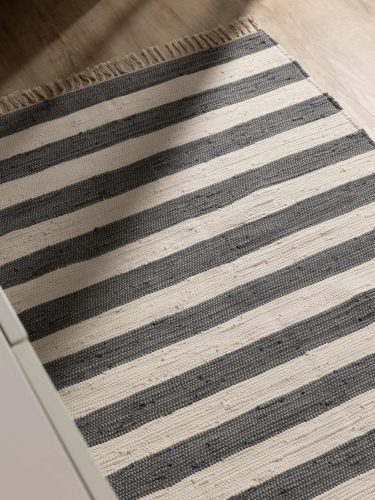 Rug made from recycled material Tom Grey/White 80x250 cm