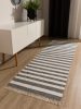 Rug made from recycled material Tom Grey/White 80x300 cm