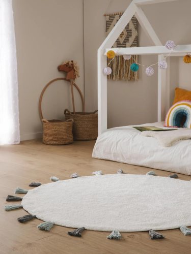 Washable Kid's Rug Malu Blue ø 80 cm round