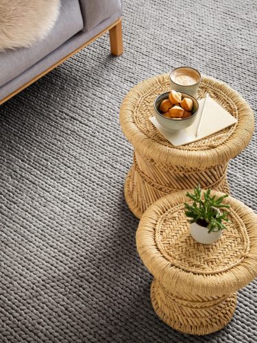 Wool Rug Uno Light Grey 120x170 cm