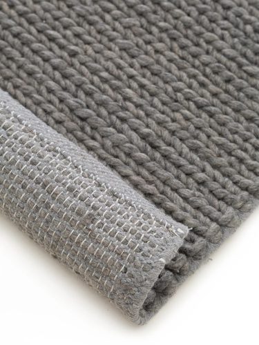 Wool Rug Uno Light Grey 80x150 cm