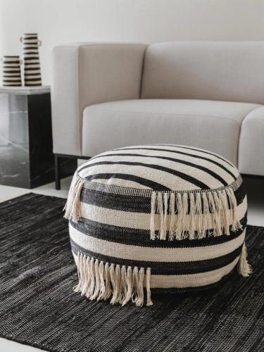 Pouf Deja Black/White 55x55x30 cm