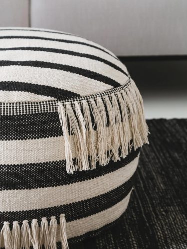 Pouf Deja Black/White 55x55x30 cm