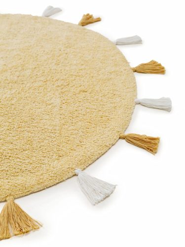Washable Kid's Rug Malu Yellow ø 100 cm round