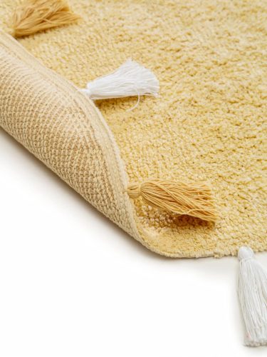Washable Kid's Rug Malu Yellow ø 100 cm round