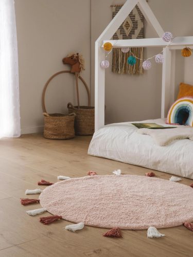 Washable Kid's Rug Malu Rose ø 100 cm round