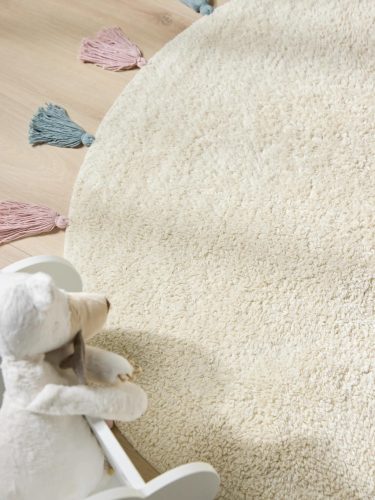Washable Kid's Rug Malu Cream ø 100 cm round