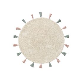 Washable Kid's Rug Malu Cream ø 80 cm round