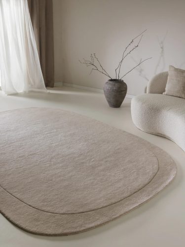 Wool Rug Shape Cream 200x300 cm