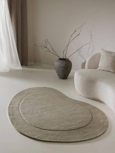 Wool Rug Shape Light Green 140x200 cm
