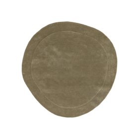 Wool Rug Shape Light Green ø 200 cm round