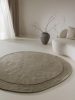 Wool Rug Shape Light Green ø 200 cm round