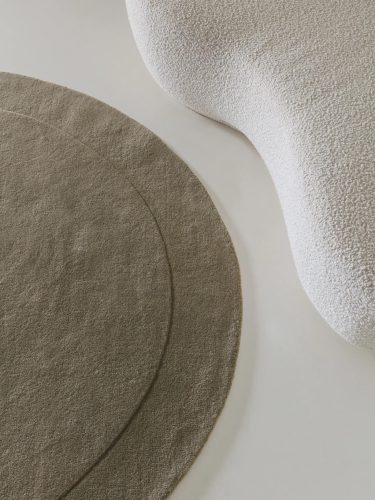 Wool Rug Shape Light Green ø 200 cm round