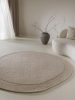 Wool Rug Shape Cream ø 200 cm round