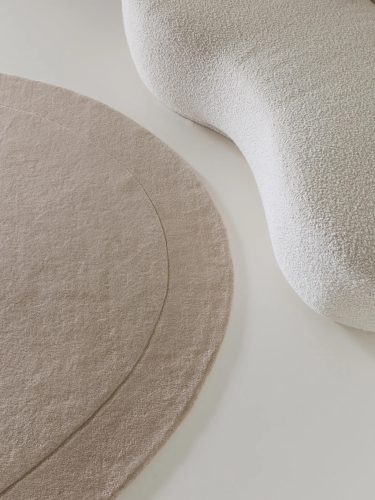 Wool Rug Shape Cream ø 200 cm round
