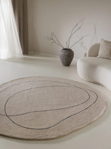 Wool Rug Shape Cream 15x15 cm Sample