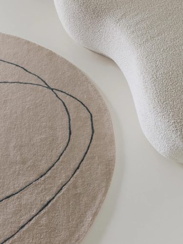 Wool Rug Shape Cream 15x15 cm Sample