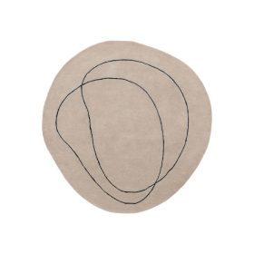 Wool Rug Shape Cream ø 200 cm round