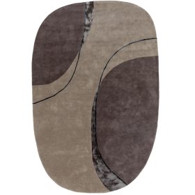 Wool Rug Shape Taupe 160x230 cm