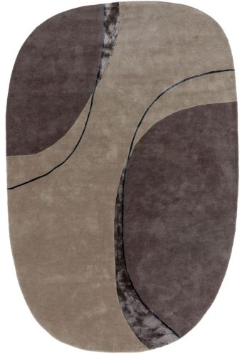 Gyapjú szőnyeg amőba forma Taupe 200x300 cm